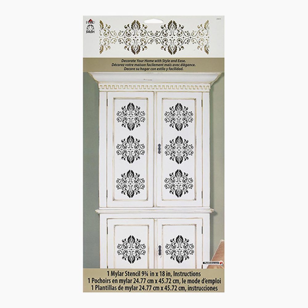 Folkart Home Decor Stencil Elegant Damask