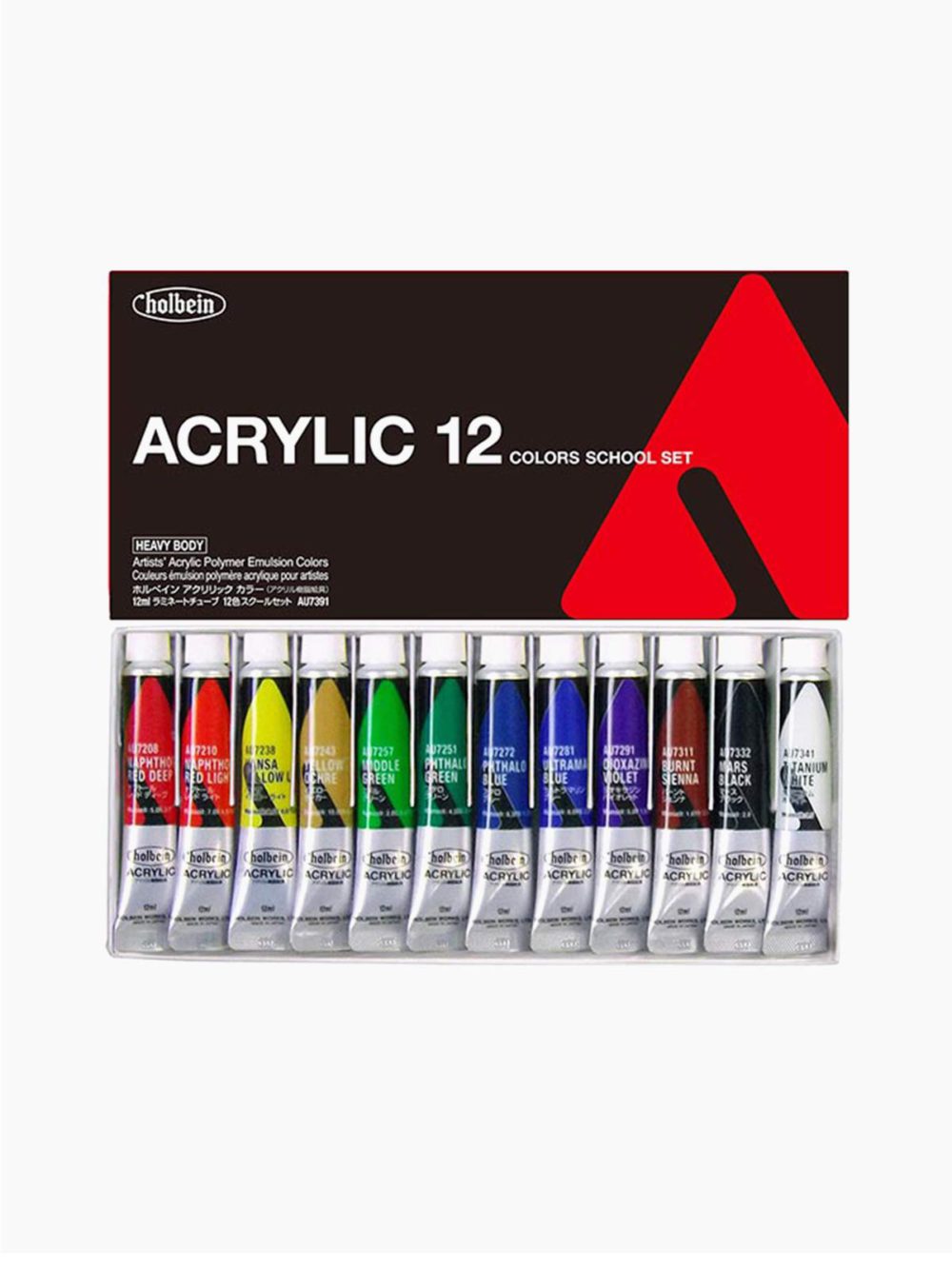 Holbein Acrylic Heavy Body Colors School Set of 12 Colors (12ml)