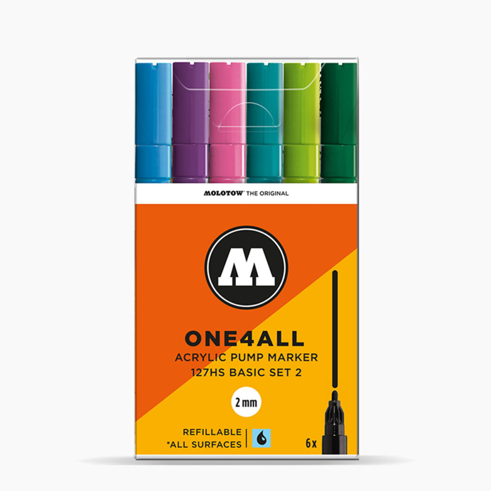 MOLOTOW 127HS Basic-Set 2 - 2mm, Pkt of 6