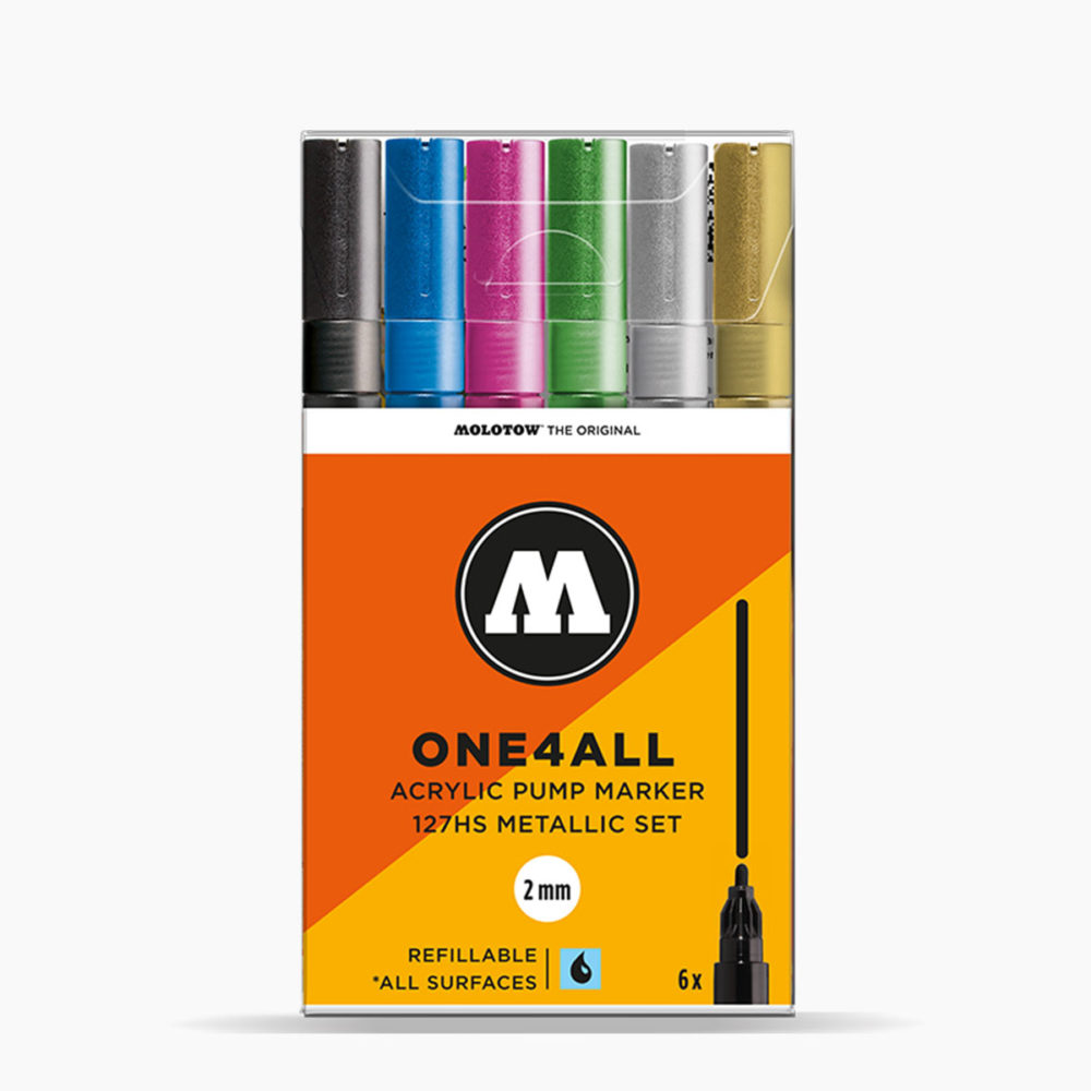 MOLOTOW 127HS Metallic-Set - 2mm, Pkt of 6