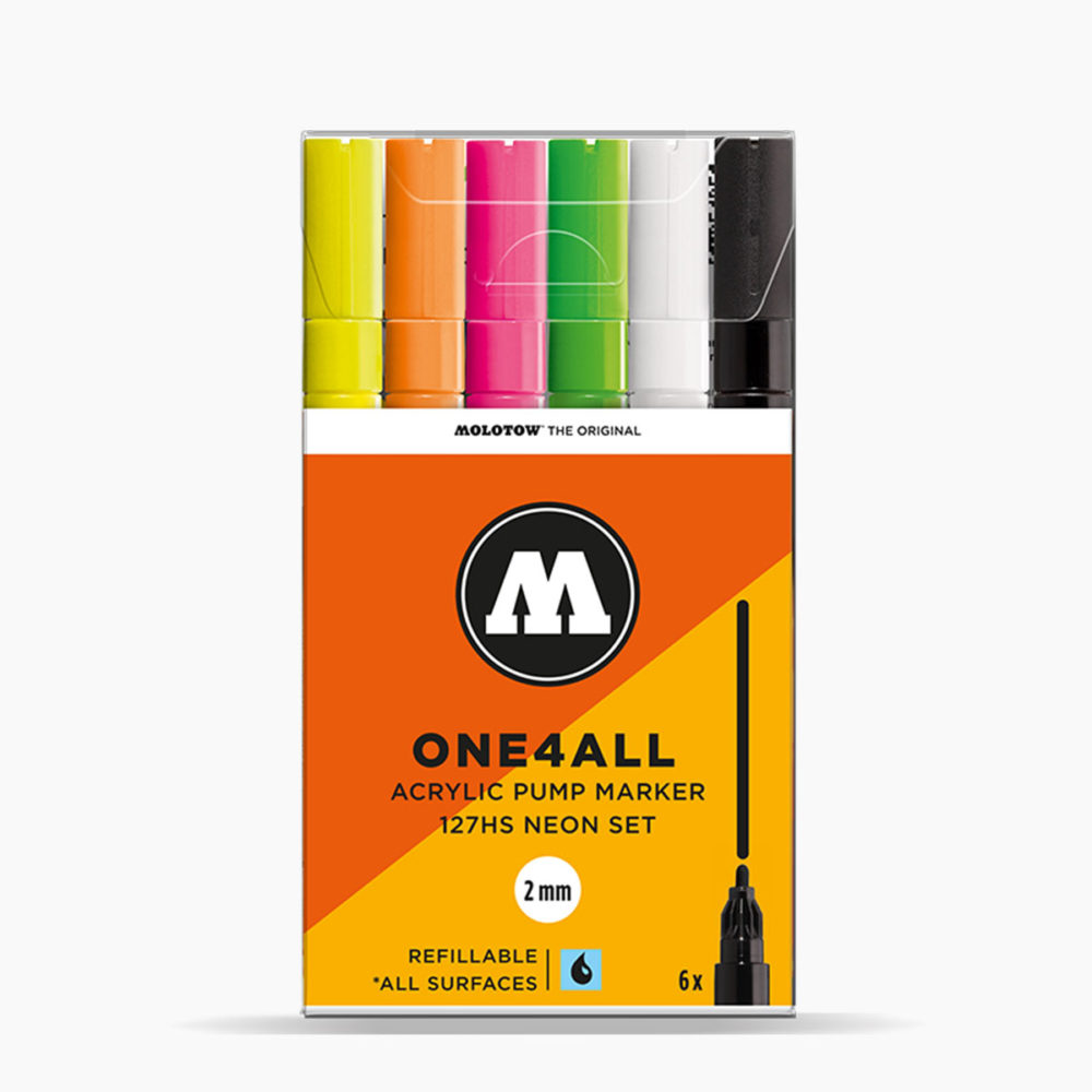 MOLOTOW 127HS Neon-Set - 2mm, Pkt of 6