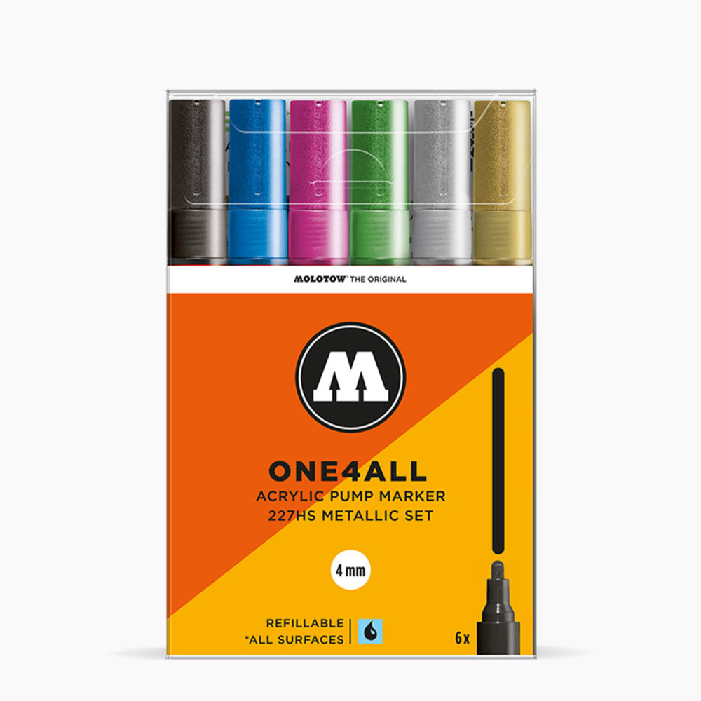 MOLOTOW™-227HS-Metallic-Set---4mm,-Pkt-of-6