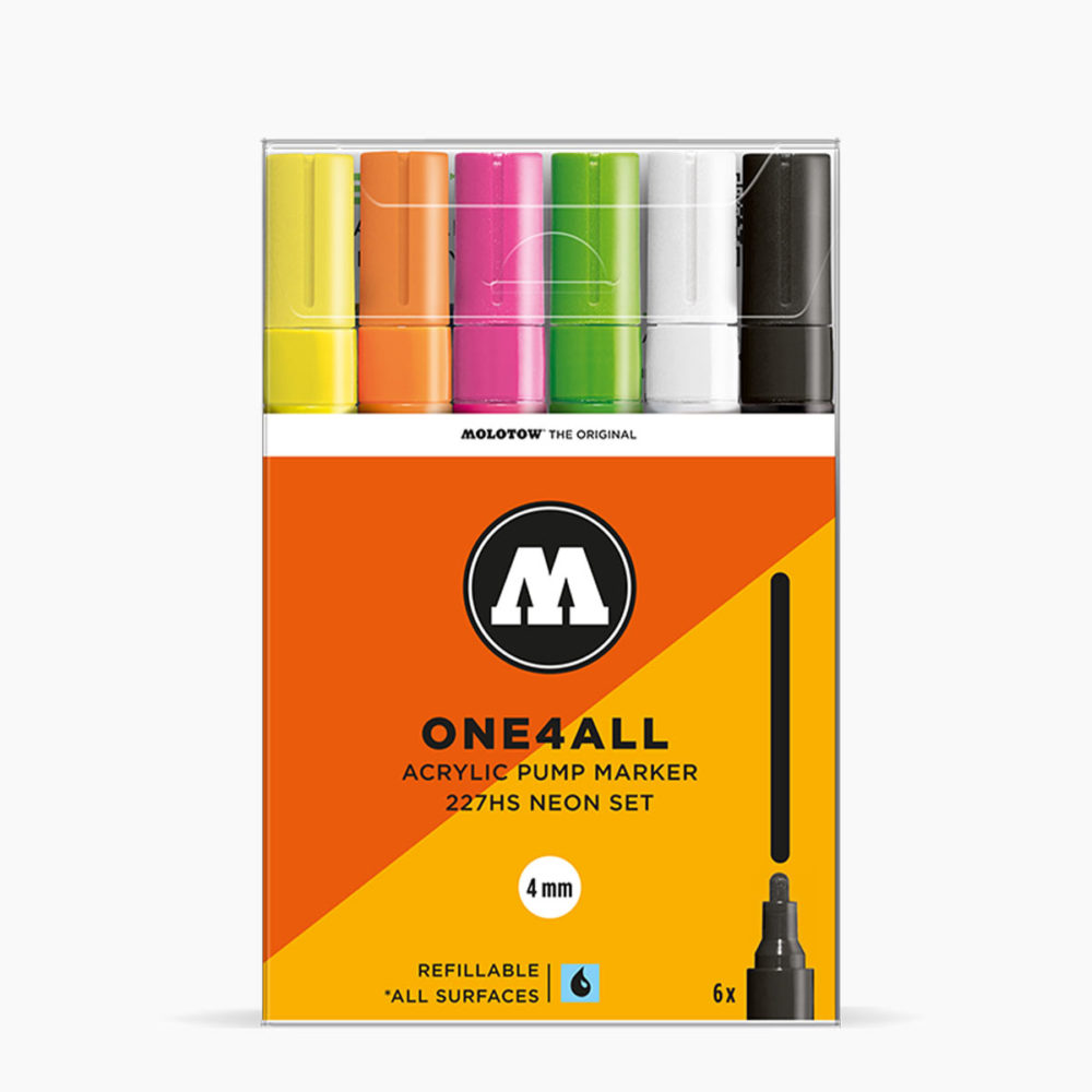 MOLOTOW 227HS Neon-Set - 4mm, Pkt of 6