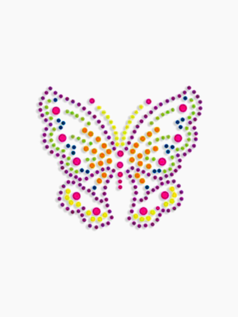 Plaid Hot Fix Iron On - Neon Rhinestud Butterfly (Med)